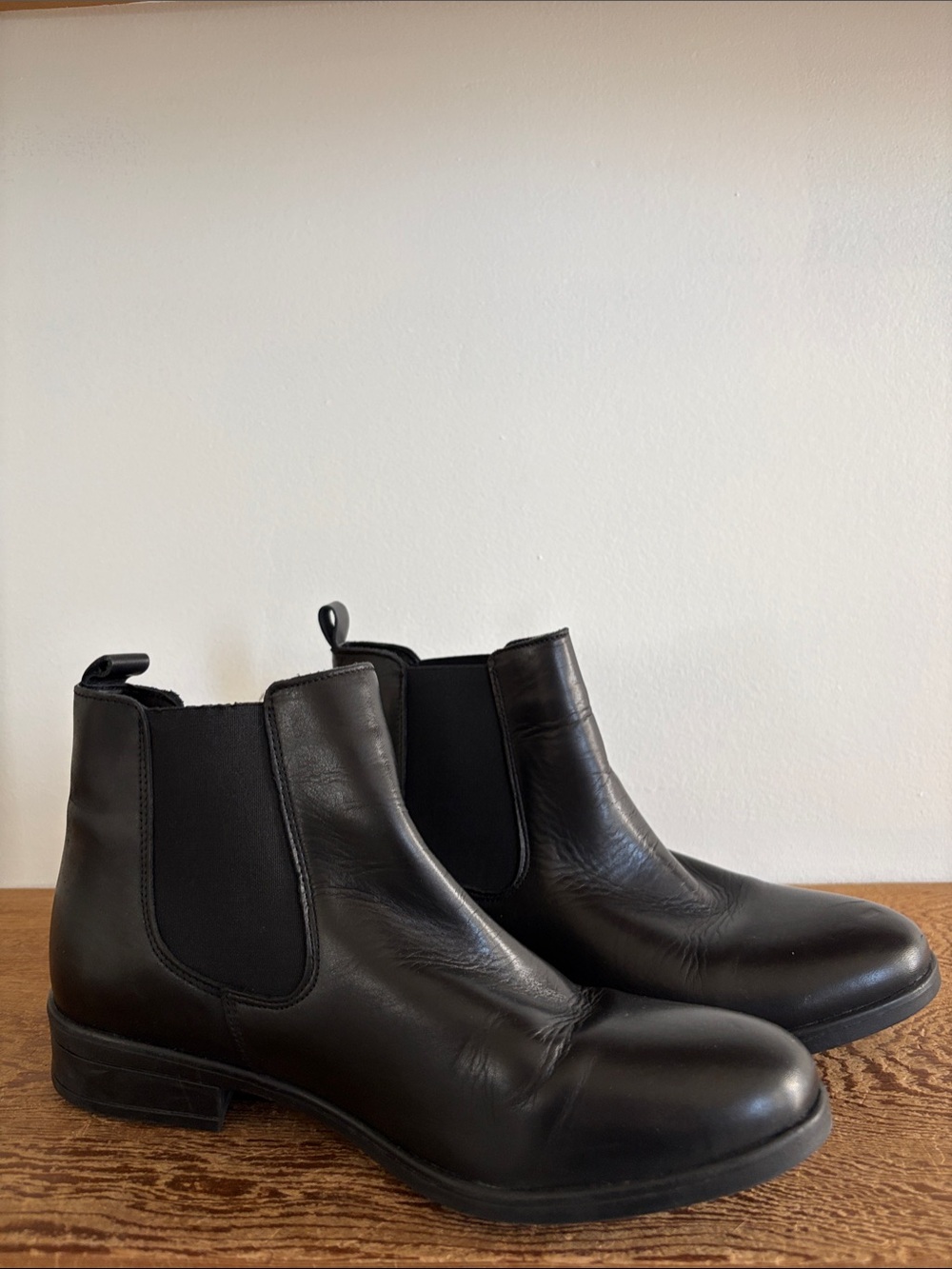 Aldo Women’s Black Leather Chelsea Boots
